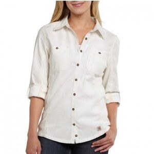 Carhartt Cotton Button Down Utility Shirt M | Workwear Minimalist Blouse
